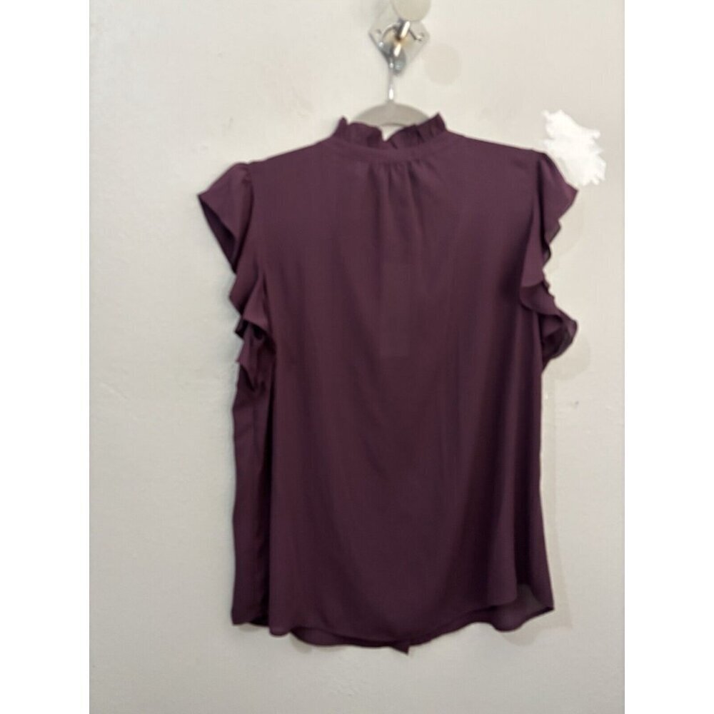 Calvin Klein Collared Flutter Cap Sleeve Cascadin… - image 5